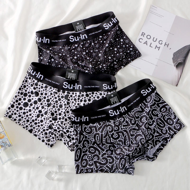 Quần Lót Boxer Vải Lụa Lạnh Siêu Mỏng Thoáng Khí Lưng Vừa Thời Trang Cho Nam