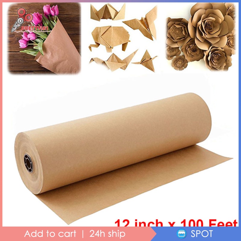 [Prettyia1] Cuộn Giấy Kraft Nâu Gói Quà Và Gói Quà DIY 30M