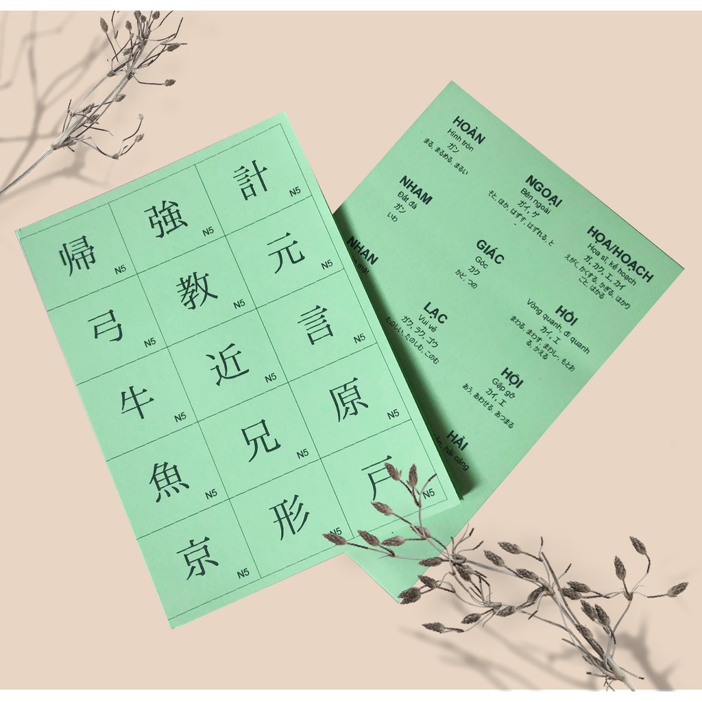 Flashcard Kanji N5 - Bộ thẻ học Hán Tự N5 hiệu quả