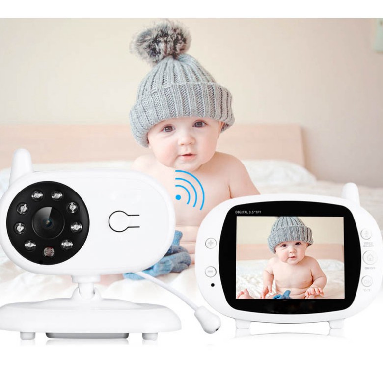 [Chính Hãng] Máy Báo Khóc Baby Monitor Màn Hình Lớn 3.5 In Siêu Nét, Tiếng To, Hồng Ngoại Quay Ban Đêm