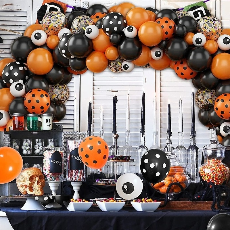 (Meteorite) Bong Bóng Latex Chủ Đề Halloween Đầu Lâu Dơi / Mèo Đen Bí Ngô Trang Trí Tiệc