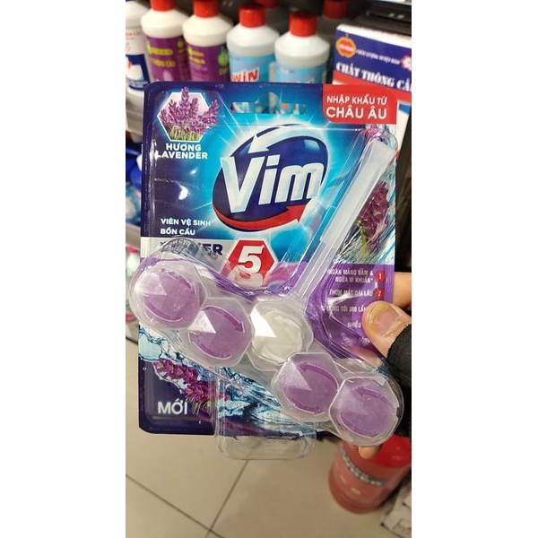 Viên treo bồn cầu hiệu vim hương chanh, lavender 55g