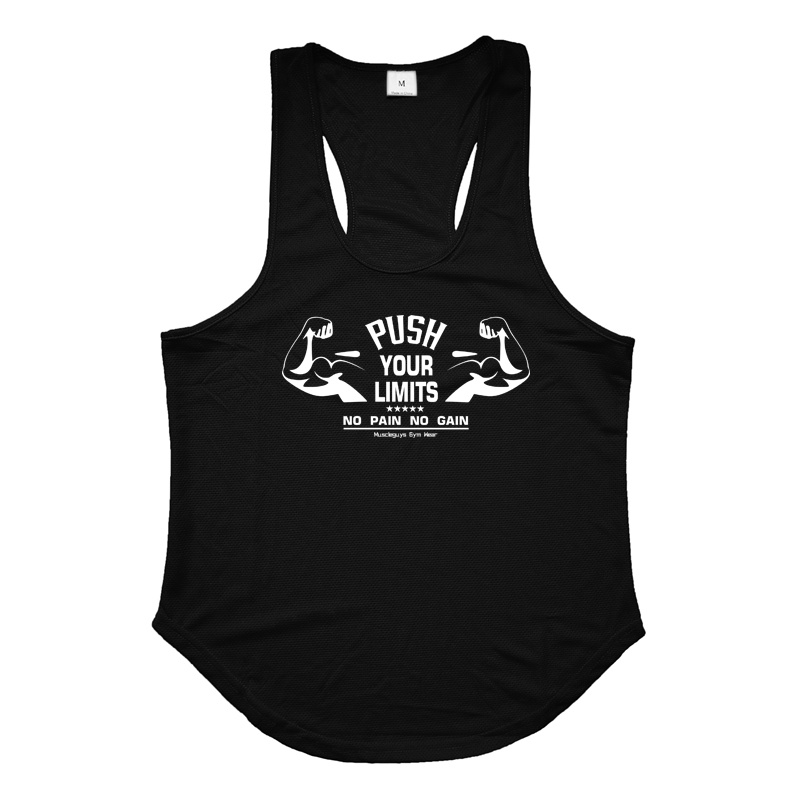 Áo Thun Ba Lỗ Lưới Thoáng Khí Khô Nhanh In Họa Tiết Cho Nam Tập Thể Hình