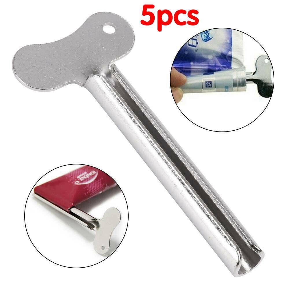 Set 5 Dụng Cụ Nặn Kem Đánh Răng Mini Bằng Thép Không Gỉ