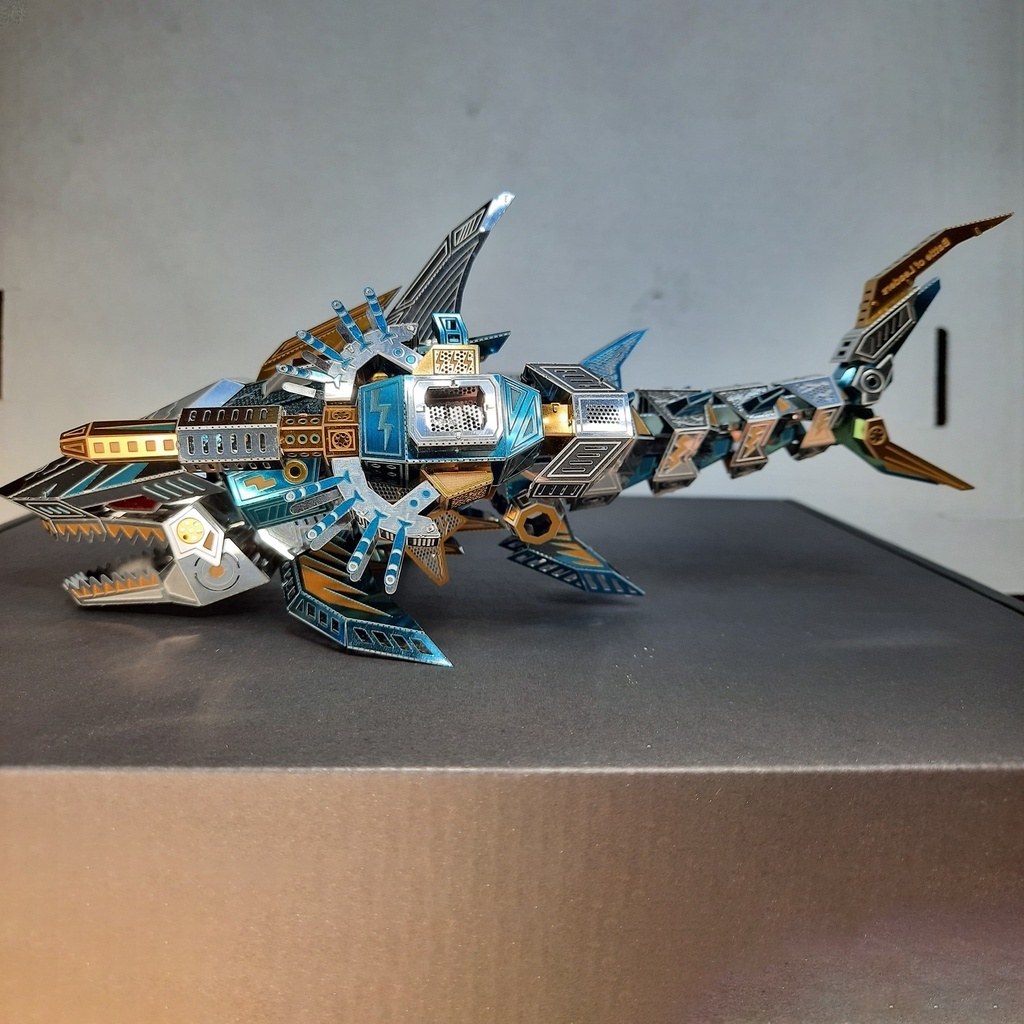 Mô Hình Kim Loại Lắp Ráp 3D Microworld Cá Mập Hổ The Deep Sea Tiger Shark