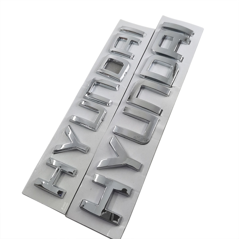 1 Miếng Dán Logo HYUNDAI Bằng Nhựa ABS Màu Chrome Trang Trí Đuôi Xe Hơi