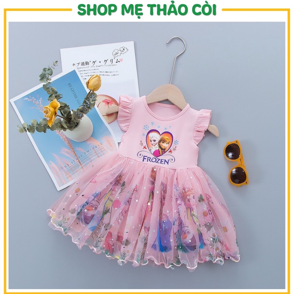 Váy Công Chúa Elsa Cho Bé Gái, Đầm Bé Gái Mùa Hè In Hình Elsa Pony VBG02