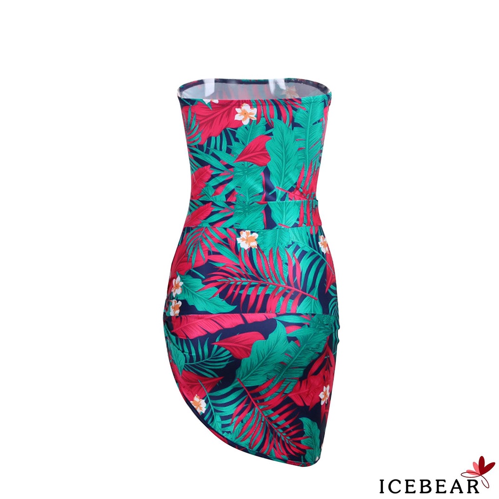 Đầm Trễ Vai Không Tay Eo Cao Họa Tiết Hoa Thời Trang Mùa Hè Cho Nữ