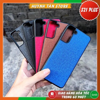 Ốp lưng samsung s21 plus s21 plus 5g chống vân tay nhựa cứng viền đen giả vải JEAN 1 màu phụ kiện huỳnh tân store