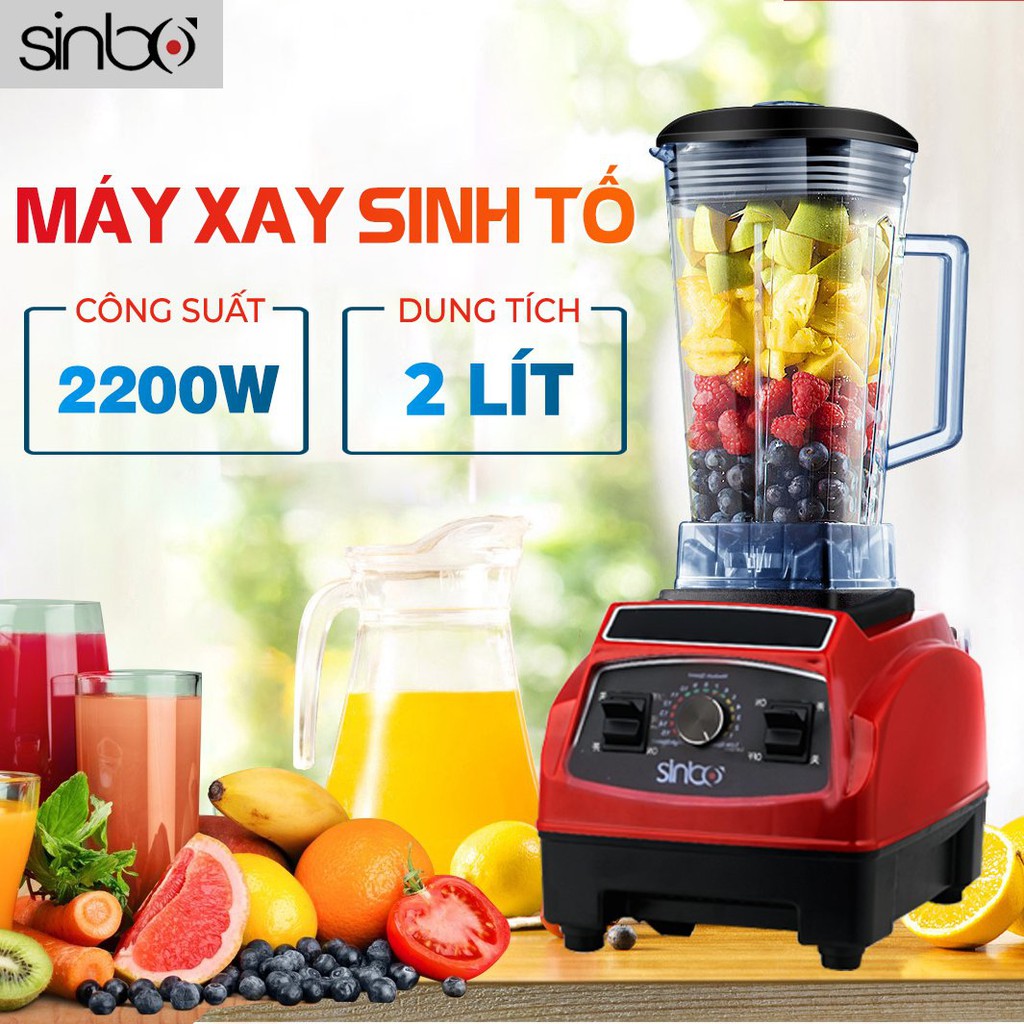 Máy Xay Sinh Tố Đa Năng Sinbo Blender - Máy Xay Công Nghiệp 2200W - Bảo hành 6 tháng