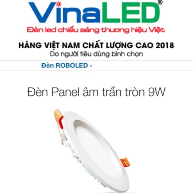 Đèn âm trần tròn 9W Roboled-Vinaled 9W PL-R09, phi 150 (ánh sáng Trắng, vàng, trắng ấm)