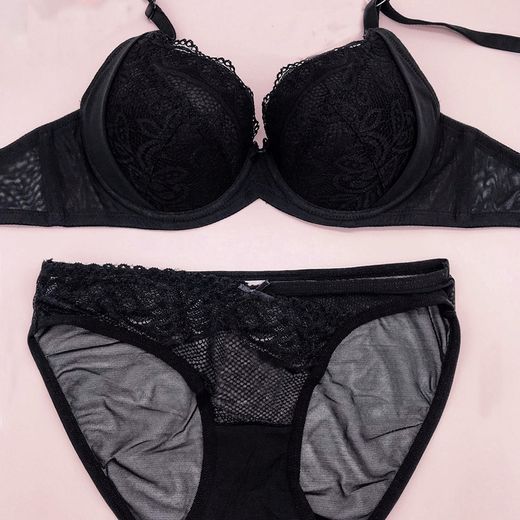 Set bộ đồ lót ren nữ sexy vải lưới thêu hoa kháng khuẩn cao cấp Luperi NY820
