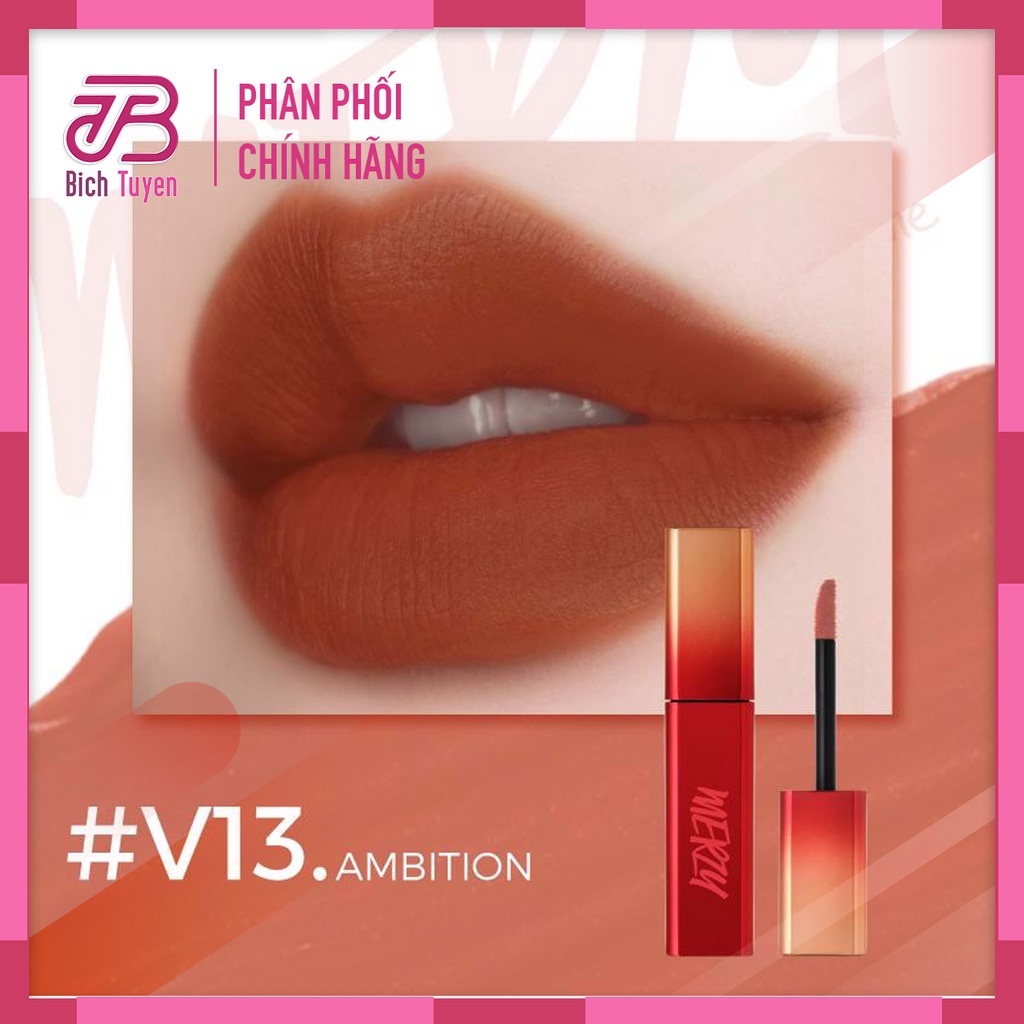 V13 - V14 Son Kem Lì Merzy Vỏ Đỏ The First Velvet Tint Season 3  Son Kem Lì Merzy The First Velvet v13 - v14