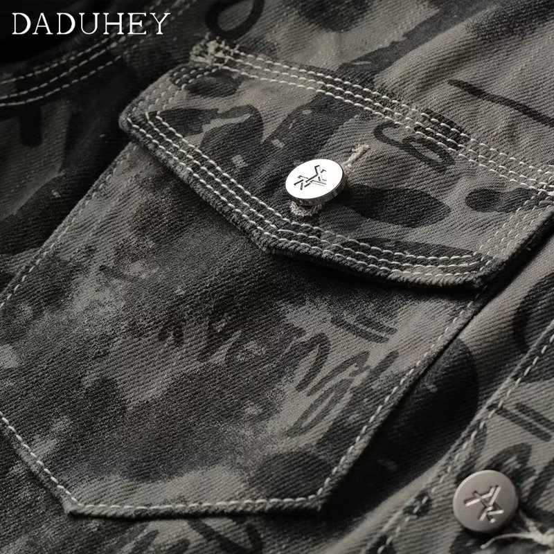 DaDuHey Autumn Fashion Brand Loose Shirt Jacket Ins Men's Trendy Fashion Joker Handsome Casual Denim Jacket