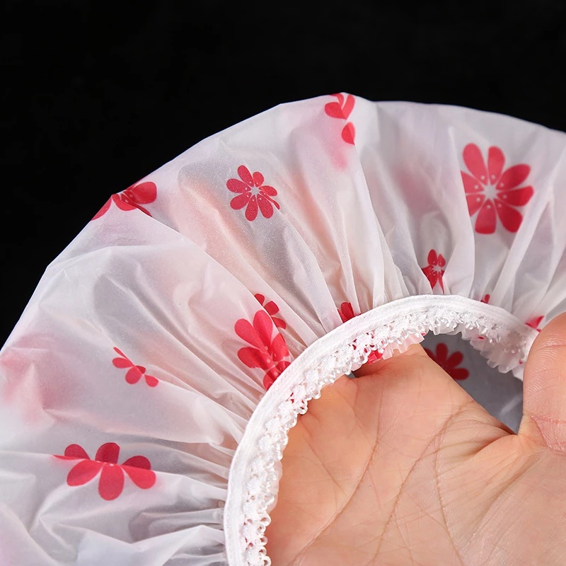 1 Mũ Trùm Tóc Khi Tắm In Họa Tiết Hoạt Hình Dễ Thương Chất Liệu Dày Dặn Chống Nước Tái Sử Dụng Được