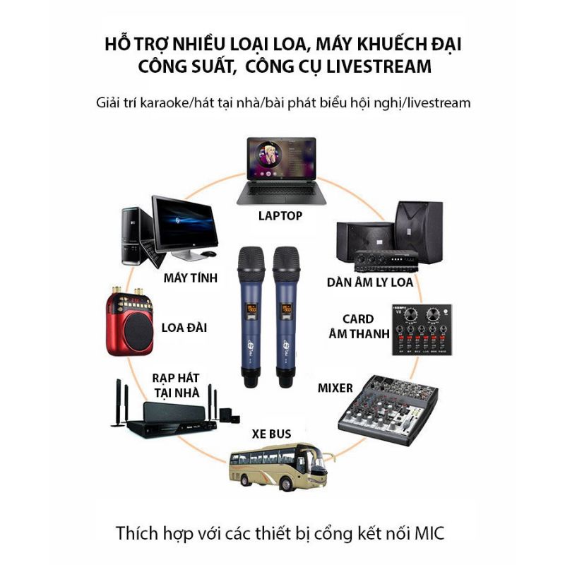 Micro không dây cao cấp JSJ W-15 - Micro Cặp