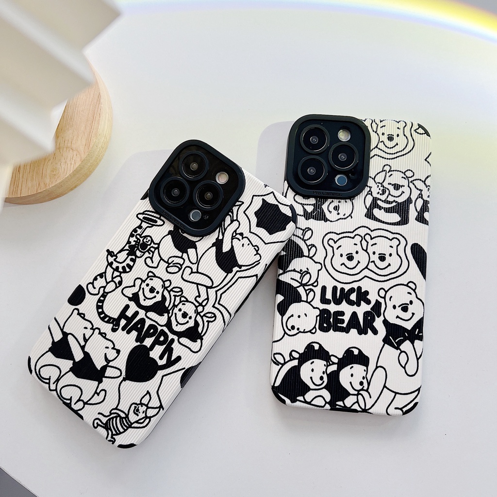 Ốp Điện Thoại Da Hình winnie the pooh Cho iphone 13 Pro Max i13 13pro 11 Pro Max i11 X XR Xs Max 7 plus 8 plus 12Pro 12 Pro Max
