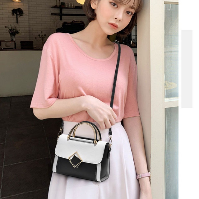 Túi Xách Nữ Đeo Chéo Khóa Khoá Nắp Gương Cài Sang Trọng