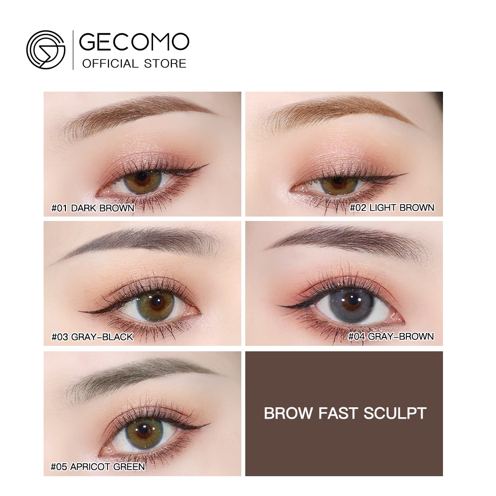Chì Kẻ Lông Mày GECOMO Chống Nước Lâu Phai Thiết Kế Vỏ Màu Vàng Đồng