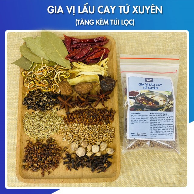 Gia Vị Lẩu Cay Tứ Xuyên (Tặng Kèm Túi Lọc)