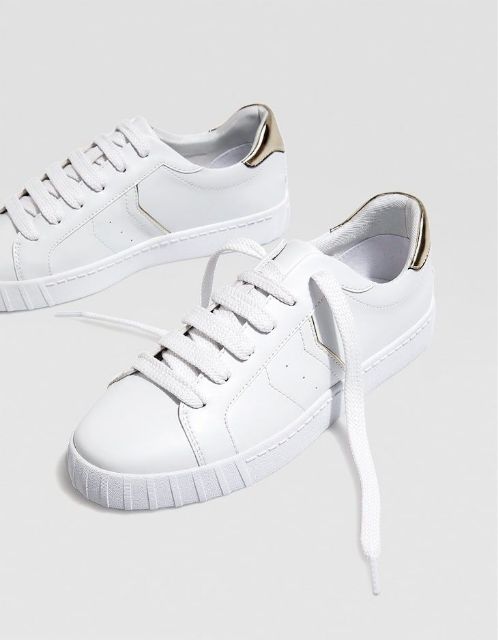 Giày STRADIVARIUS WHITE TRAINERS WITH HELL DETAIL