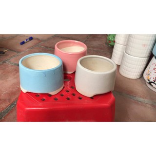 Chậu trồng cây gốm sứ Bát Tràng ( DÁNG TRÒN ) mẫu 1