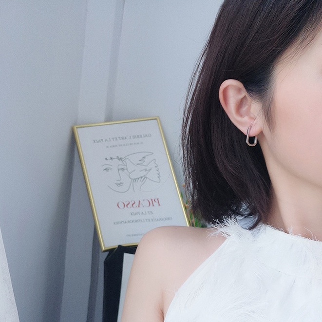 Khuyên Tai Nữ Bông Tai Hình Bầu Dục Thiết Kế Đơn Giản Nhẹ Nhàng H29