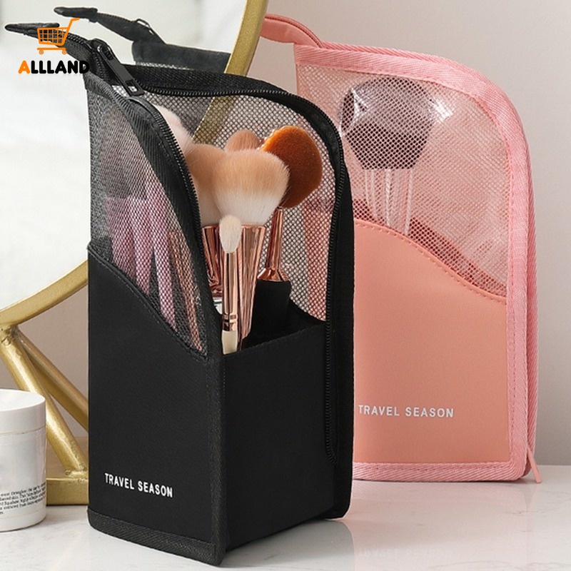 Túi Lưới Nylon Đựng Mỹ Phẩm/Cọ Trang Điểm Có Khóa Kéo Sáng Tạo