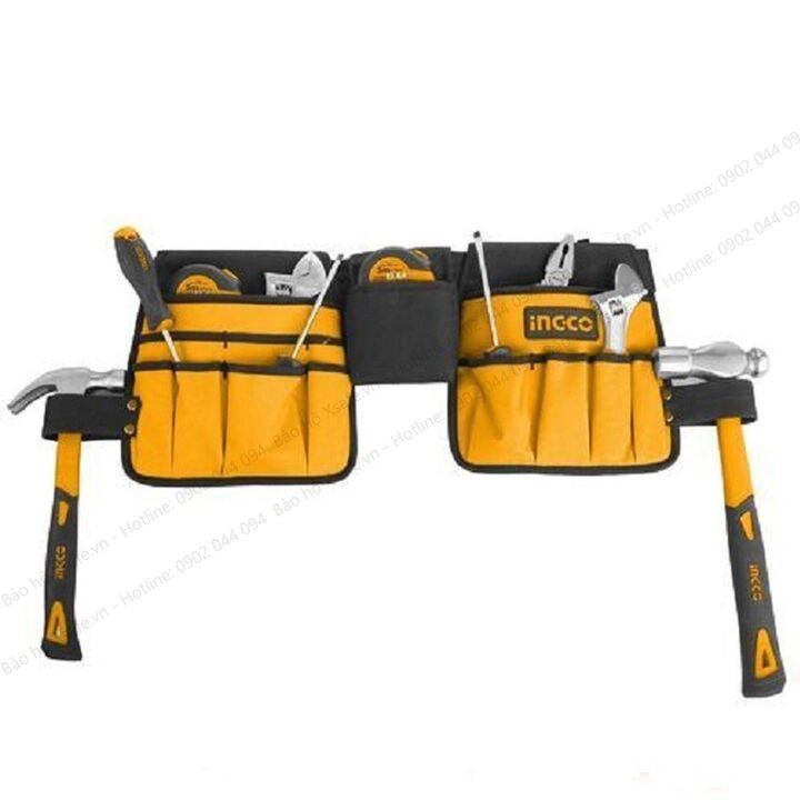 Túi đựng đồ nghề đeo hông INGCO HTBP02031 26x23cm - Giỏ đựng dụng cụ phụ kiện polyester 600D có khoá cài [CHÍNH HÃNG]