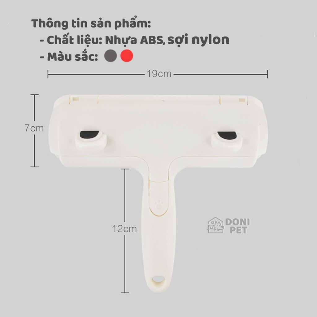 Cây lăn lông chó mèo - Lăn tĩnh điện hút lông thú cưng làm sạch giường chăn đệm - Hery Pet