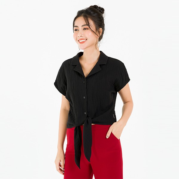 Áo sơ mi nữ cổ sam buộc vạt LAMER L61H20H039