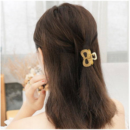 Kẹp tóc kim loại thiết kế hình trái tim/nơ hợp thời trang cho nữ