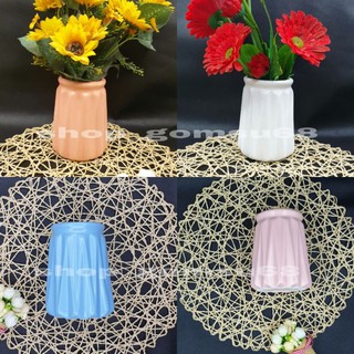 Lọ hoa gốm sứ Bát tràng dáng múi thẳng cao 16cm, bình cắm hoa tráng men mát đủ màu.