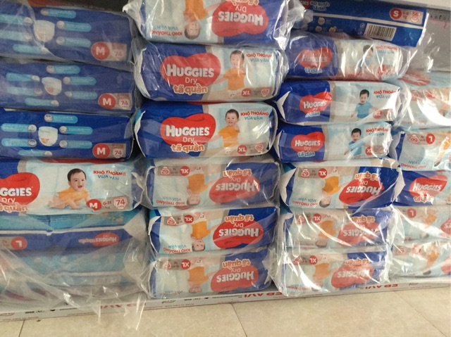 Tã/ bỉm Huggies dán bịch siêu đại M76, L68, XL62