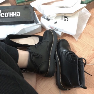 (CÓ SẴN - Ảnh thật) Giày boot da trơn ulzzang - Tunime Store GiàyA33