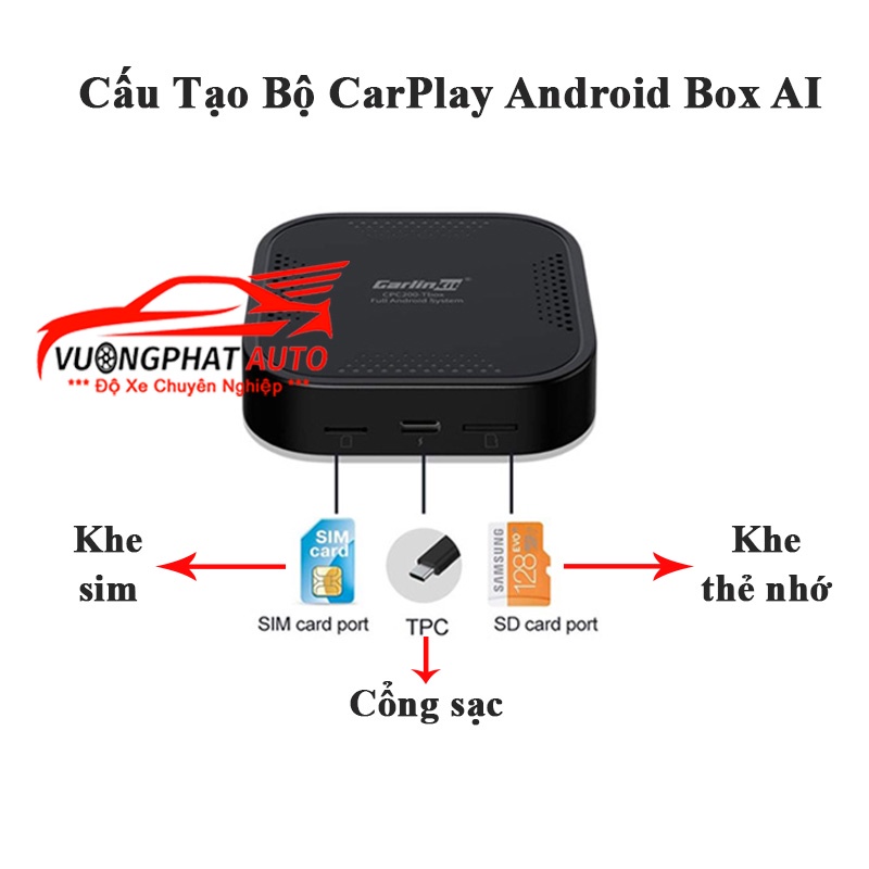 Bộ Carplay Android Box Ai Cắm Sim 4G - Biến Màn Zin ô tô Thành Màn Hình Android Điều Khiển Giọng Nói