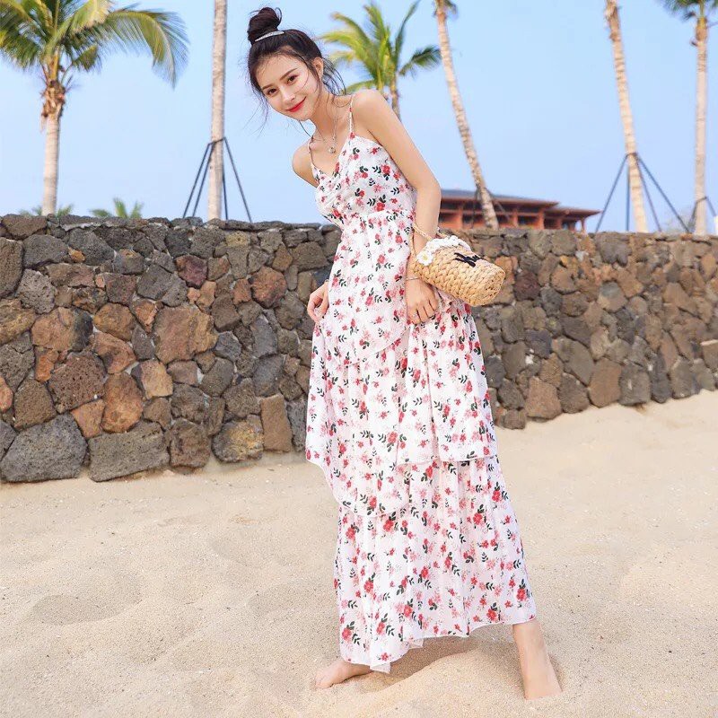Đầm maxi dây vai
