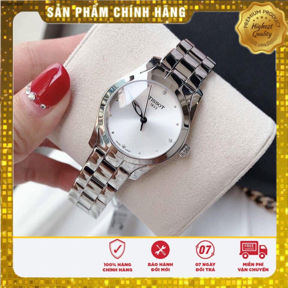 Đồng hồ Nữ :Tissot T-wave T112.210.11.036.00 đính 4 viên kim cương điểm giờ