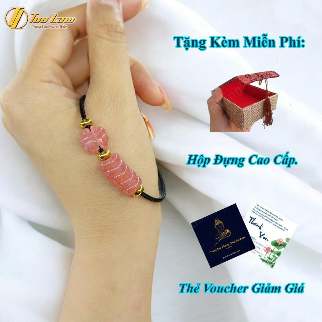 Vòng tay ngũ điếu phong thủy mix cỏ 4 lá đào hoa hợp mệnh hỏa, mệnh thổ, chiểu tài hút lộc, may mắn - Tuệ Lâm