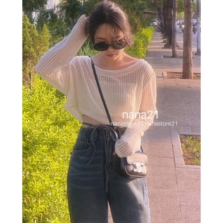 Áo croptop đục lỗ Nana21 Nanastore21