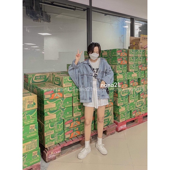 Áo khoác denim form rộng