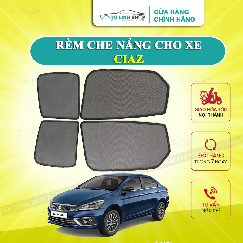 Rèm che nắng nam châm cho xe Ciaz, bộ 4 tấm cho 4 cửa, hàng loại 1 cao cấp nhất, vừa khít kính