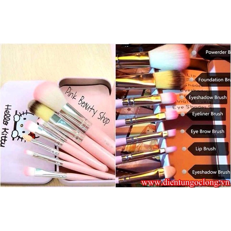 BỘ CỌ TRANG ĐIỂM KITTY 7 MÓN (LA1823)