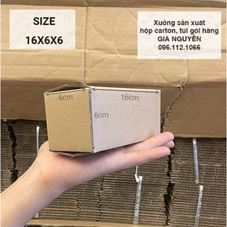 Combo 50 hộp carton 16x6x6 dùng đóng gói hàng hóa cỡ nhỏ vừa - bao bì Gia Nguyễn