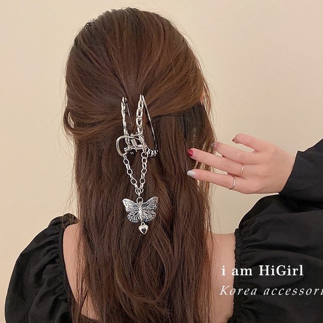 [Rẻ vô địch] KẸP Cặp tóc dây xích bướm màu bạc | BigBuy360 - bigbuy360.vn