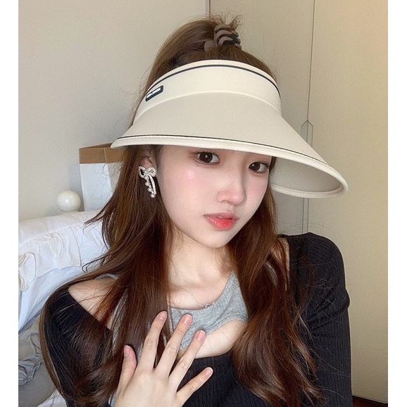 Mũ rộng vành thời trang KOMI nón nữ nửa đầu chống nắng chống UV năng động trẻ trung