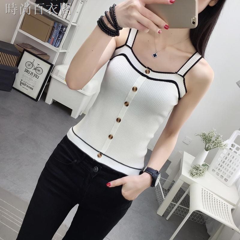 Áo Dệt Kim Không Tay Dáng Ngắn Thời Trang Dành Cho Nữ