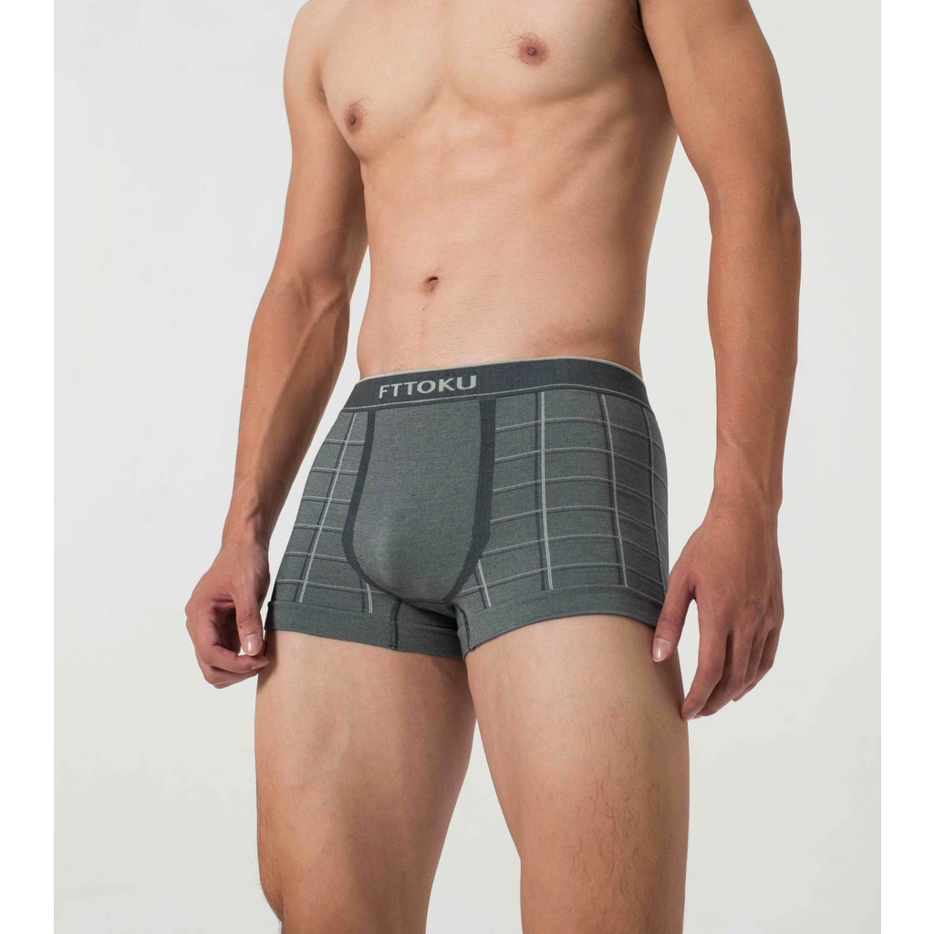 Quần lót nam dáng boxer OKU họa tiết caro vải sợi tre Bamboo kháng khuẩn chống mùi hôi W902