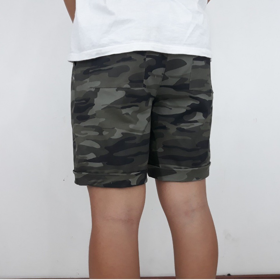 Short kaki camo thun nam nữ