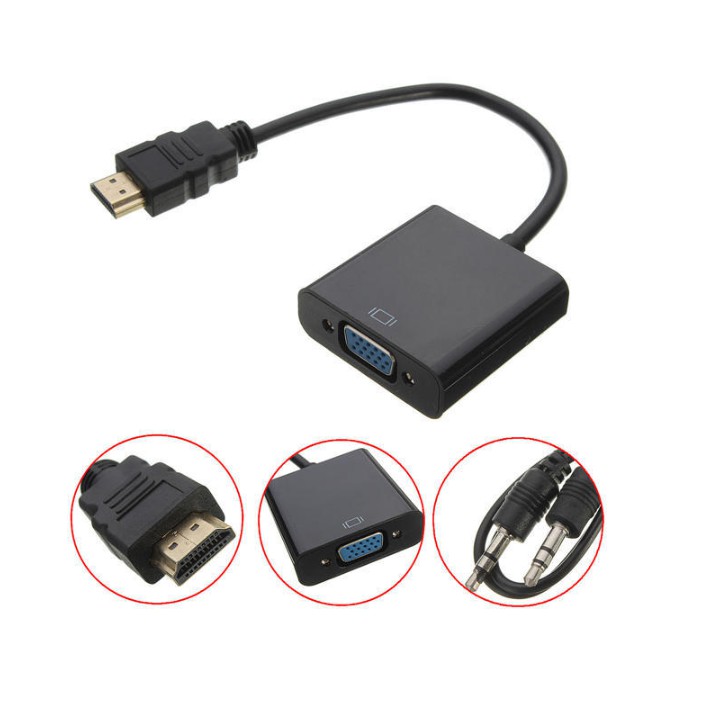 Cáp chuyển từ HDMI sang VGA có hỗ trợ audio